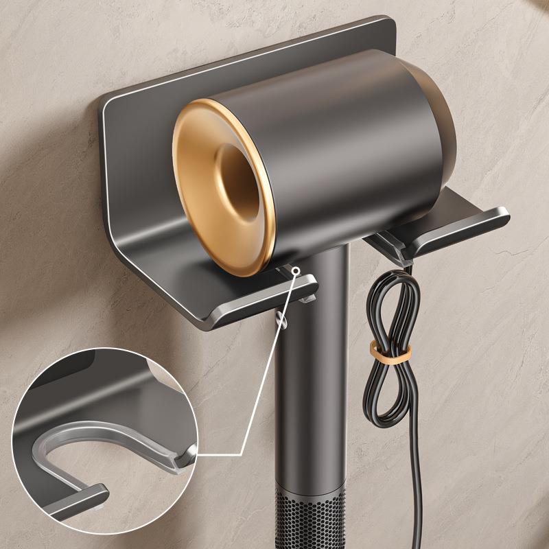 免打孔不锈钢吹风机置物架浴室酒店卫生间壁挂式加厚风筒支架收纳