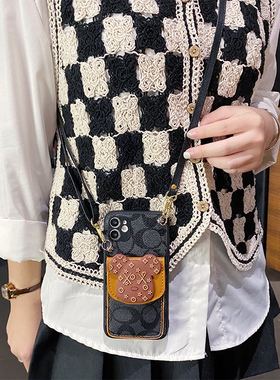 日韩适用于华为P60手机壳p40pro+背带挂绳P40lite E卡包P30皮纹P20青春P10plusY7P简约2020荣耀9c女