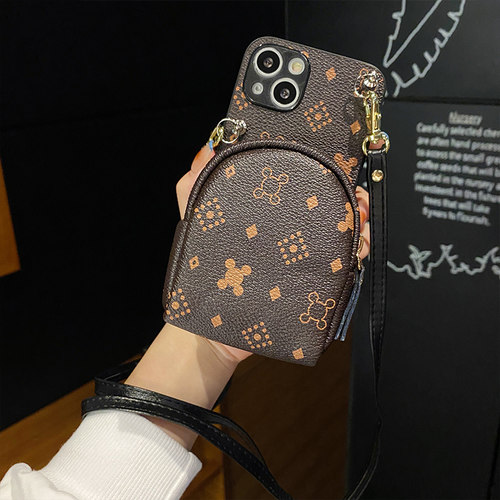 适用华为mate60pro手机壳为Pura70零钱包p80创意p60pro收纳p70插卡p40斜挎绳p30lite支架p10plus潮款p20时尚