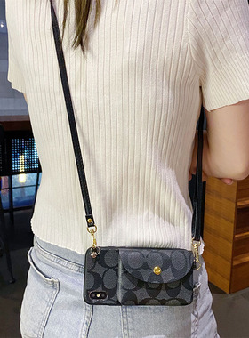 适用于华为P70手机壳P50pro可背卡套P40pro+皮质plus限量版P40lite E斜挎挂绳Y7P男女2020潮款荣耀9c钱包