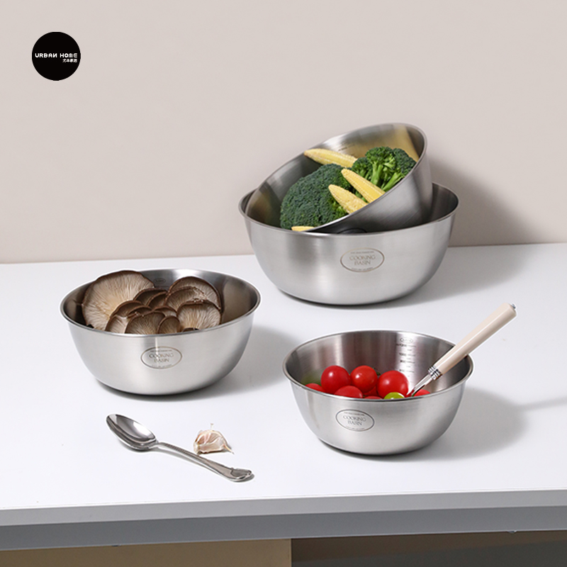 尤本家居304不锈钢沙拉碗料理盘