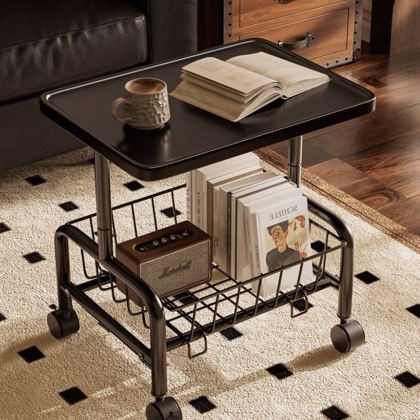 客厅沙发移动带轮收纳小推车置物架茶几家用简易茶桌卧室小桌子