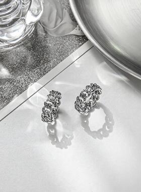 厂货欧美满钻个性时尚轻奢古巴戒指ins风指环嘻哈潮流朋克情侣对