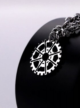 小众设计破碎齿轮吊坠项链男女嘻哈潮牌个性配饰简约冷淡风毛衣链