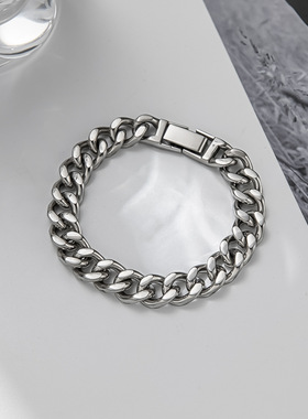 欧美饰品时尚朋克镜光古巴链ins潮流不锈钢手链嘻哈手饰时尚风
