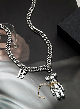 欧美嘻哈小众男潮酷冷淡风项链 ins个性时尚设计感毛衣链女配饰