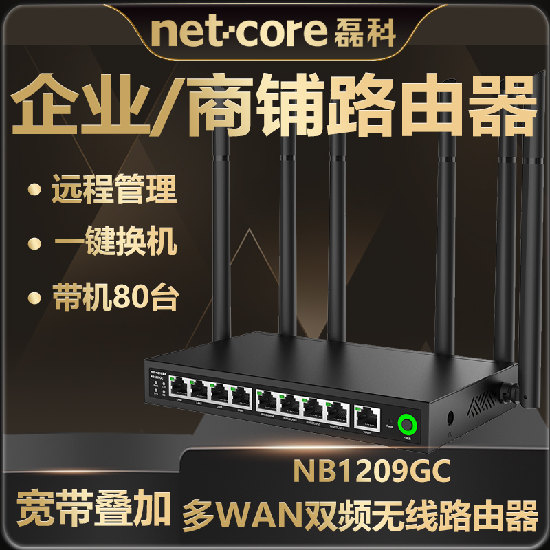 磊科无线路由器9口企业级NB1209GC全千兆端口1200M双频5G高配芯片6增益天线 微信远程 商铺中小企业带机80台 网络设备/网络相关 普通路由器 原图主图