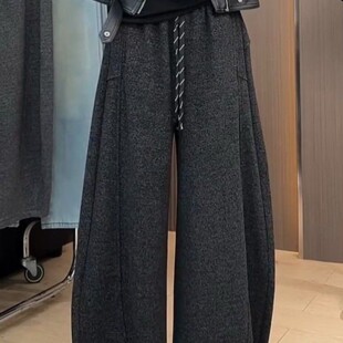 点击率女装2026冬新款大码卫裤加绒加厚休闲裤百搭显瘦抽绳弯a63