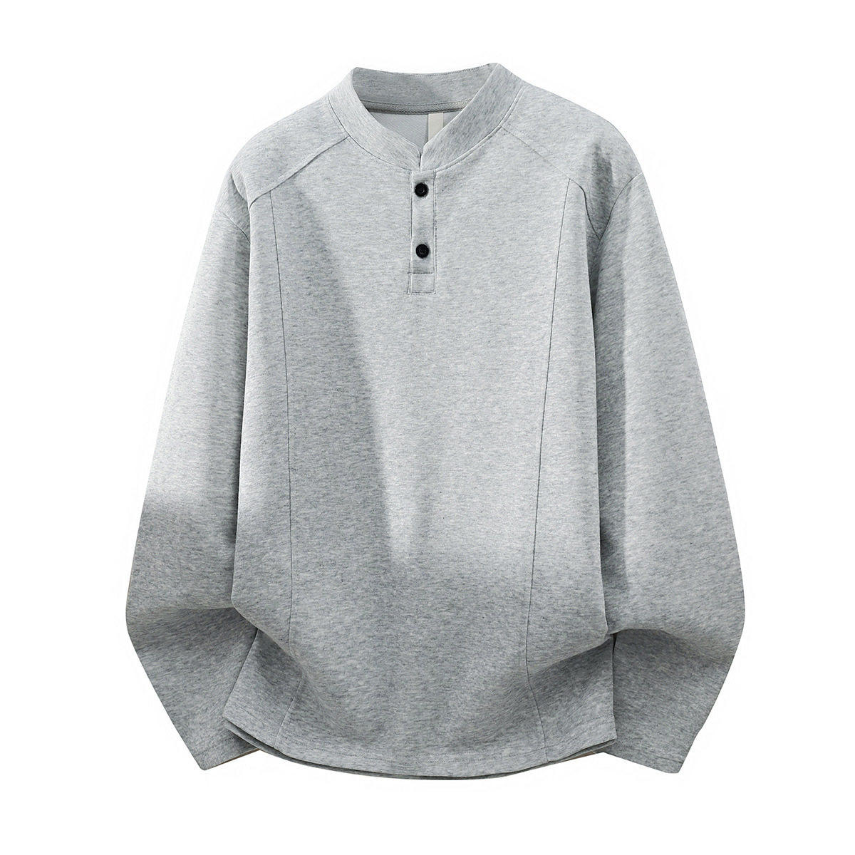 重磅亨利领卫衣男款2026春季新款宽松美式解构长袖t恤打底衫定a2