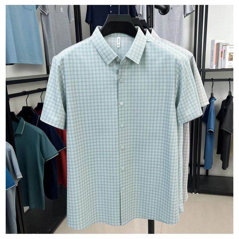/佳瑾轻奢服饰男士冰丝薄款短袖衬衫2026夏季商务休闲免烫衬衣a1