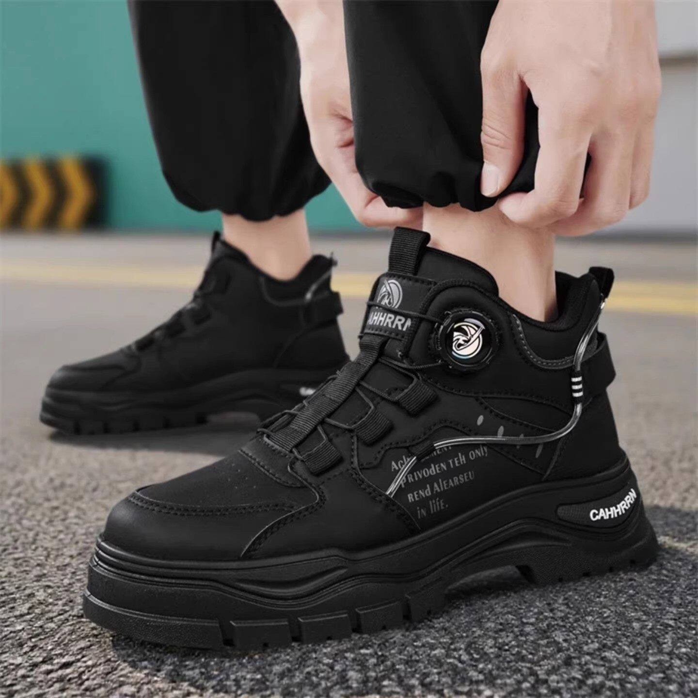 福建晋江品牌男鞋帕拉鞋男款2026新款马丁靴防滑高帮登山工装鞋子