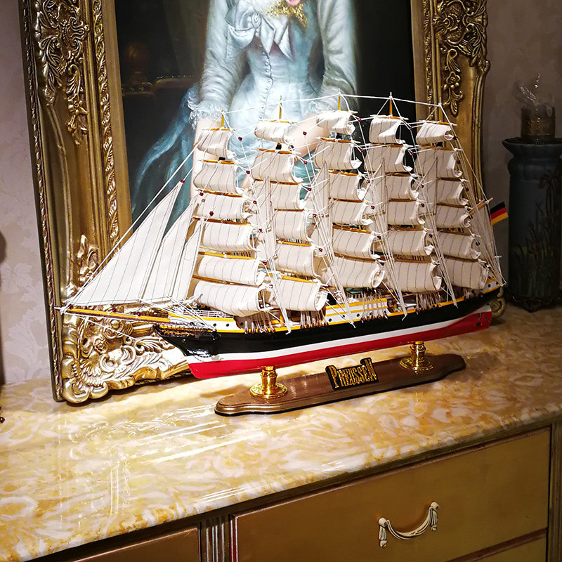 仿真帆船模型家居装饰纯手工木质