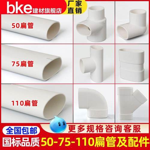 扁管 50化妆室排污移位器75三通接头110塑料配件大全63PVC排水管