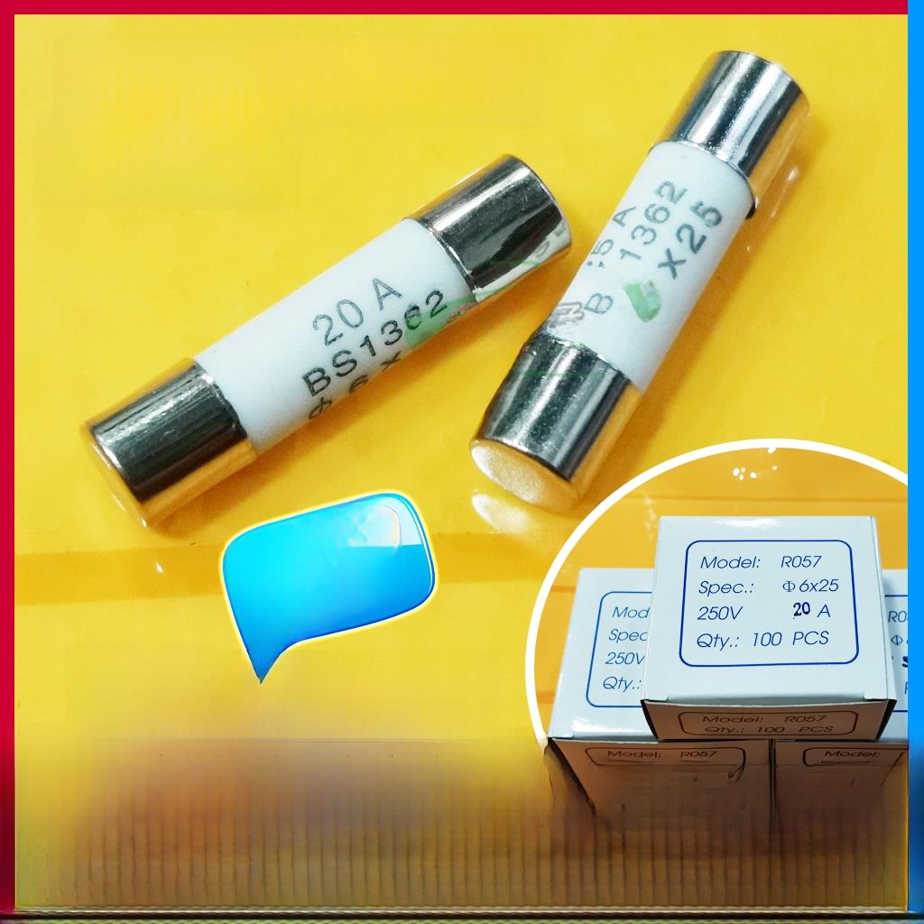 Bs1362陶瓷保险丝管6X25英制插头保险丝5A10A13A20A25Aro57保险丝