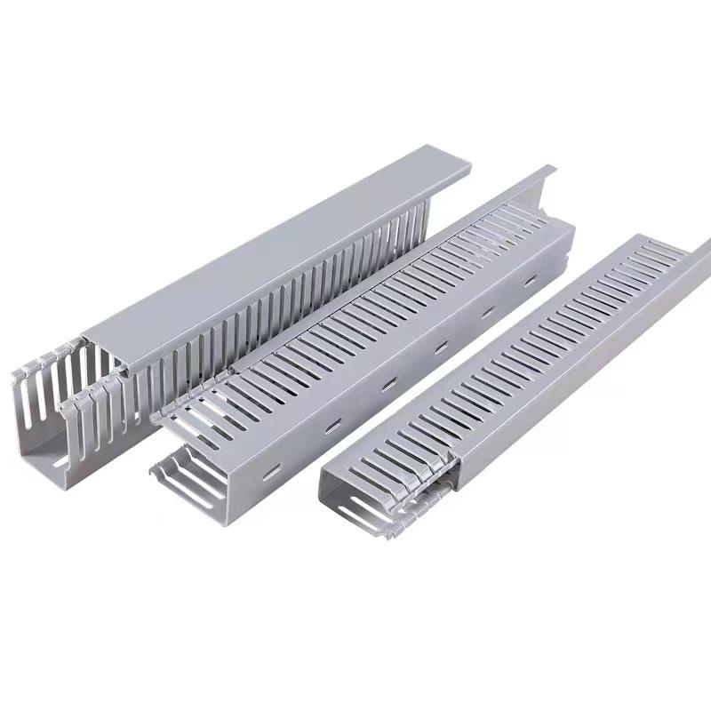 灰色线槽塑料PVC线槽阻燃开口步线槽U型配电箱配电柜走线行线槽高