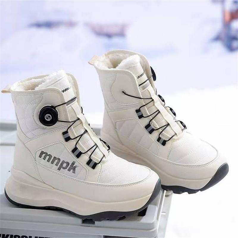 百强甄选高帮一脚蹬厚底雪地靴男女同款冬季加绒加厚旋转扣大a51