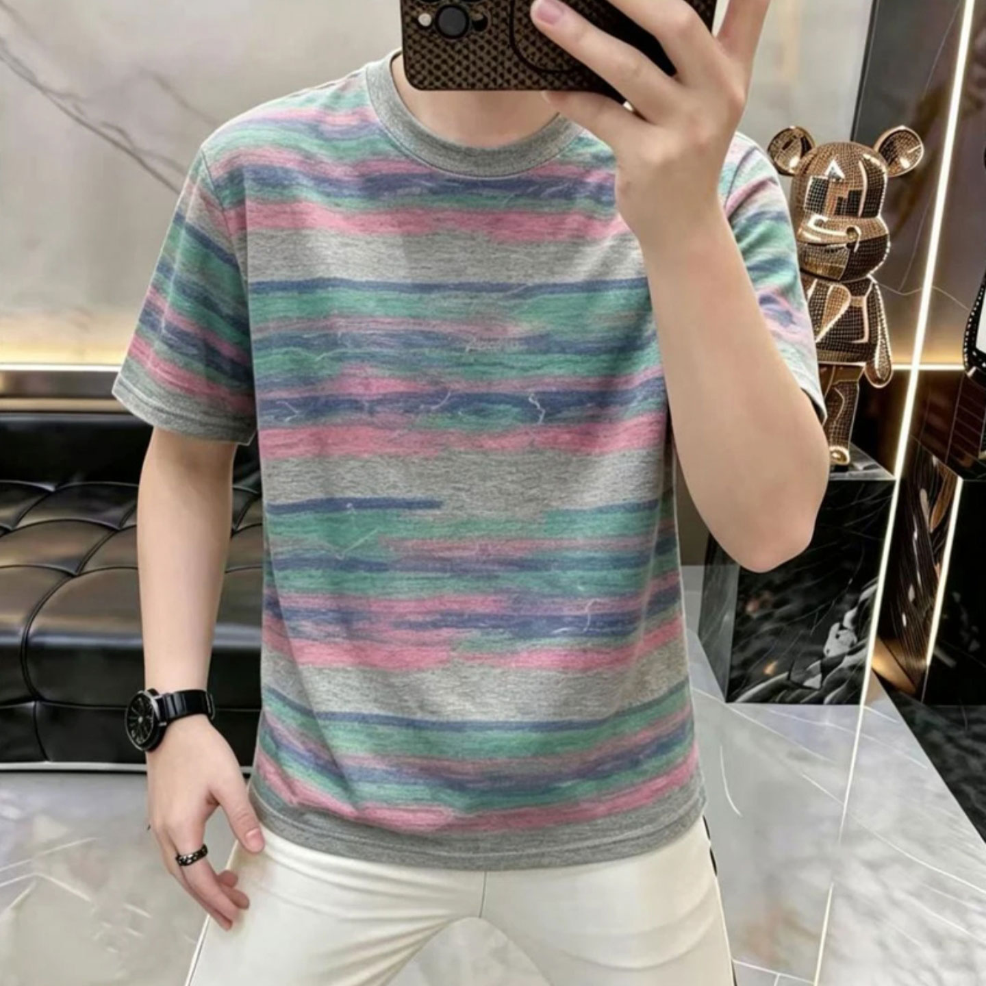 芸菲汇男士短袖2026夏季新款品质男装轻奢时尚百搭上衣休闲半袖a6