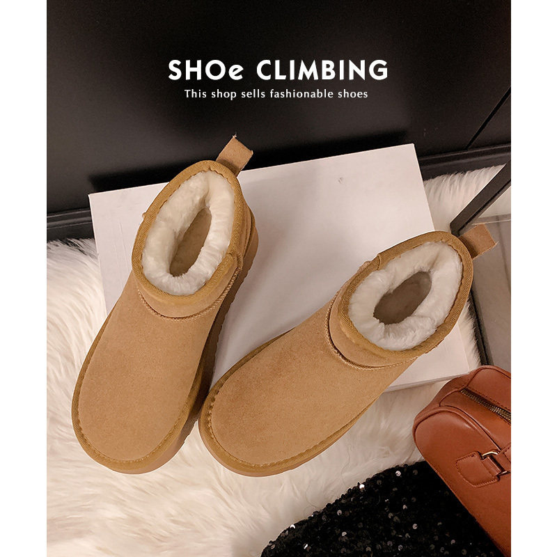 巨保暖雪地靴女2025新款皮毛一体