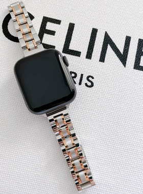 苹果手表7/8代金属表带iwatch5/6/4/se不锈钢表带链式 苹果手表钢带潮牌小众 运动38/44/40/41/45/49mm ultra