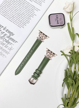 适用iwatch9/10 S8/7/6se苹果手表表带真皮创意高级感apple watch智能运动时尚ultra男女生秋冬41mm45mm46