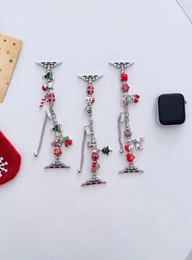 适用苹果iwatch9/8代手表表带s9新款applewatch7654代se手表带高级感珠宝夏季个性s8女款41mm/45金属腕带个性