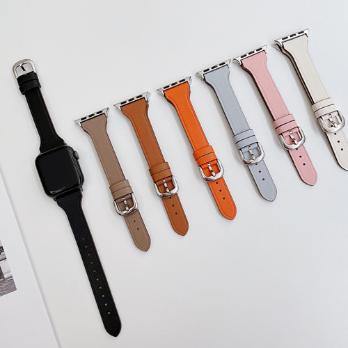适用苹果手表6表带iwatch7代applewatch4/3/2/1/se真皮表带女个性潮38/42/44mm/40mm新款创意ins风小蛮腰小众