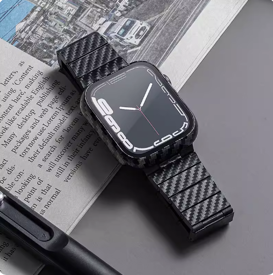 适用碳纤维纹表带iwatch苹果手表