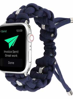 苹果手表iwatch9/SE2运动户外伞绳表带 iwatch10/11代表带42/45/46 49mm苹果手表腕带编织时尚潮流女9代ultra