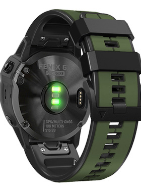 适用Garmin佳明fenix6/6x/7x/6pro快拆双色5手表带5X plus飞耐时3HR/955/945硅胶透气本能2替换表带22mm 26mm