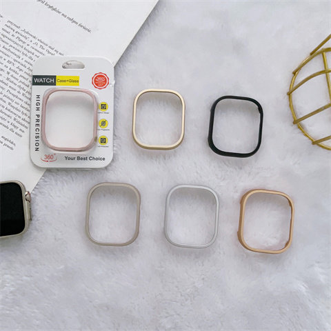 适用轻便金属Apple Watch7s8代手表带保护套边框苹果男女外壳iwatch边框se防摔镶钻潮40/44/45/41mm/49mm高端