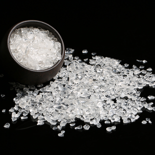 夏冉白色水晶消磁石手链净化盒粉紫黑曜石碎石盒子水晶石摆件