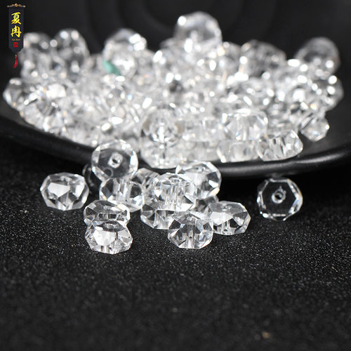 白水晶钻石切面隔珠diy