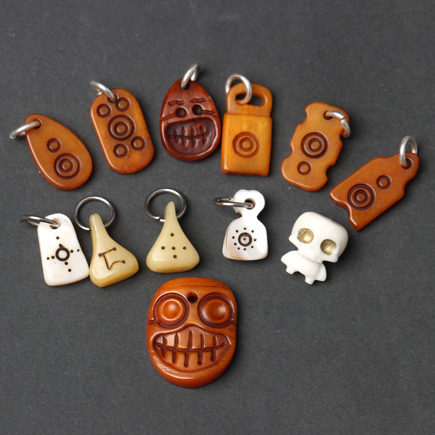 驼骨鱼骨卡子小吊牌侧挂藏传民族风佛珠手串DIY配件藏式风格饰品