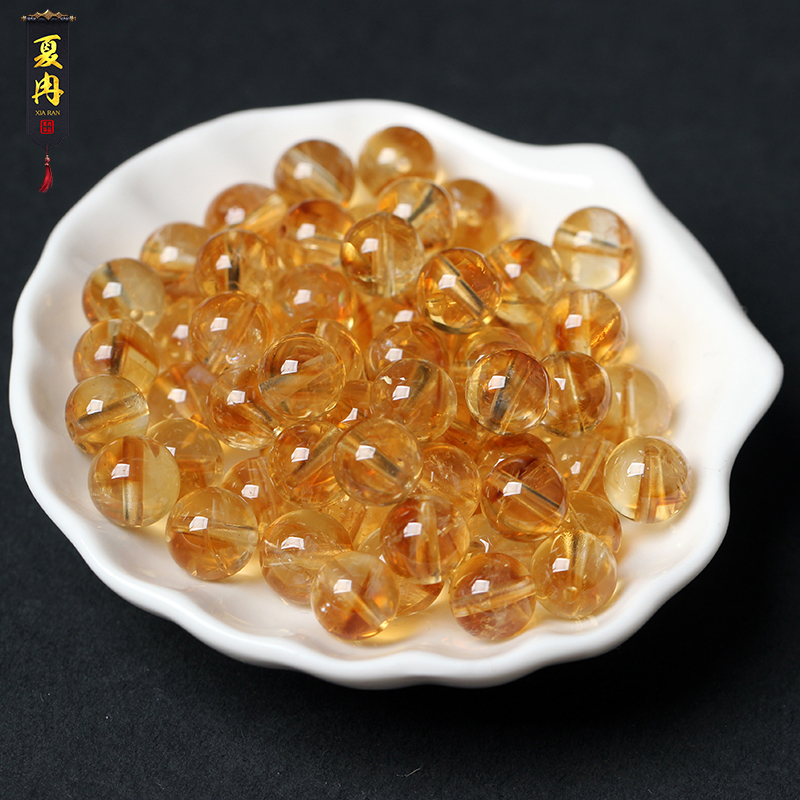天然黄塔晶水晶黄阿塞斯特莱散珠手工编织手链饰品配件串珠材
