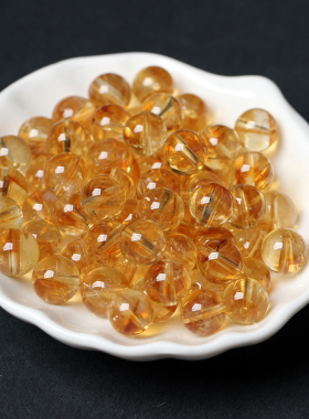 天然黄塔晶水晶黄阿塞斯特莱散珠手工编织手链饰品配件串珠材