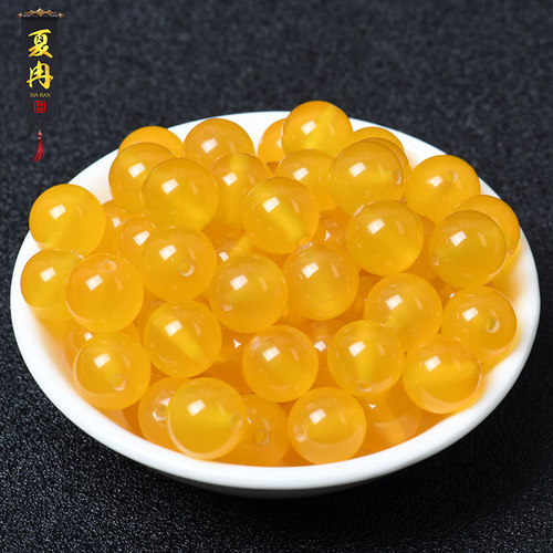 diy天然水晶项链半成品黄玛瑙