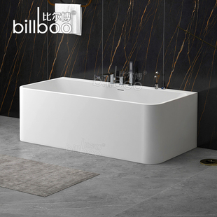 比尔博PMMA人造石浴缸家用独立式长方形酒店民宿网红洗泡澡浴缸盆