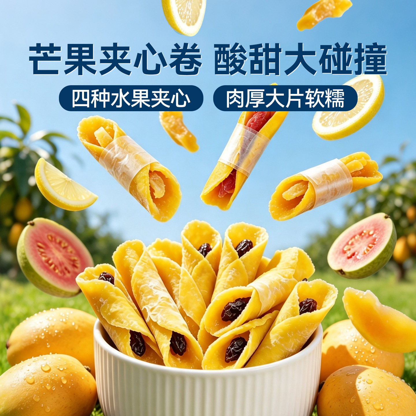 芒果卷乌梅厚切芒果干抱黄桃芭乐柠檬独立小包装蜜饯果脯休闲零食