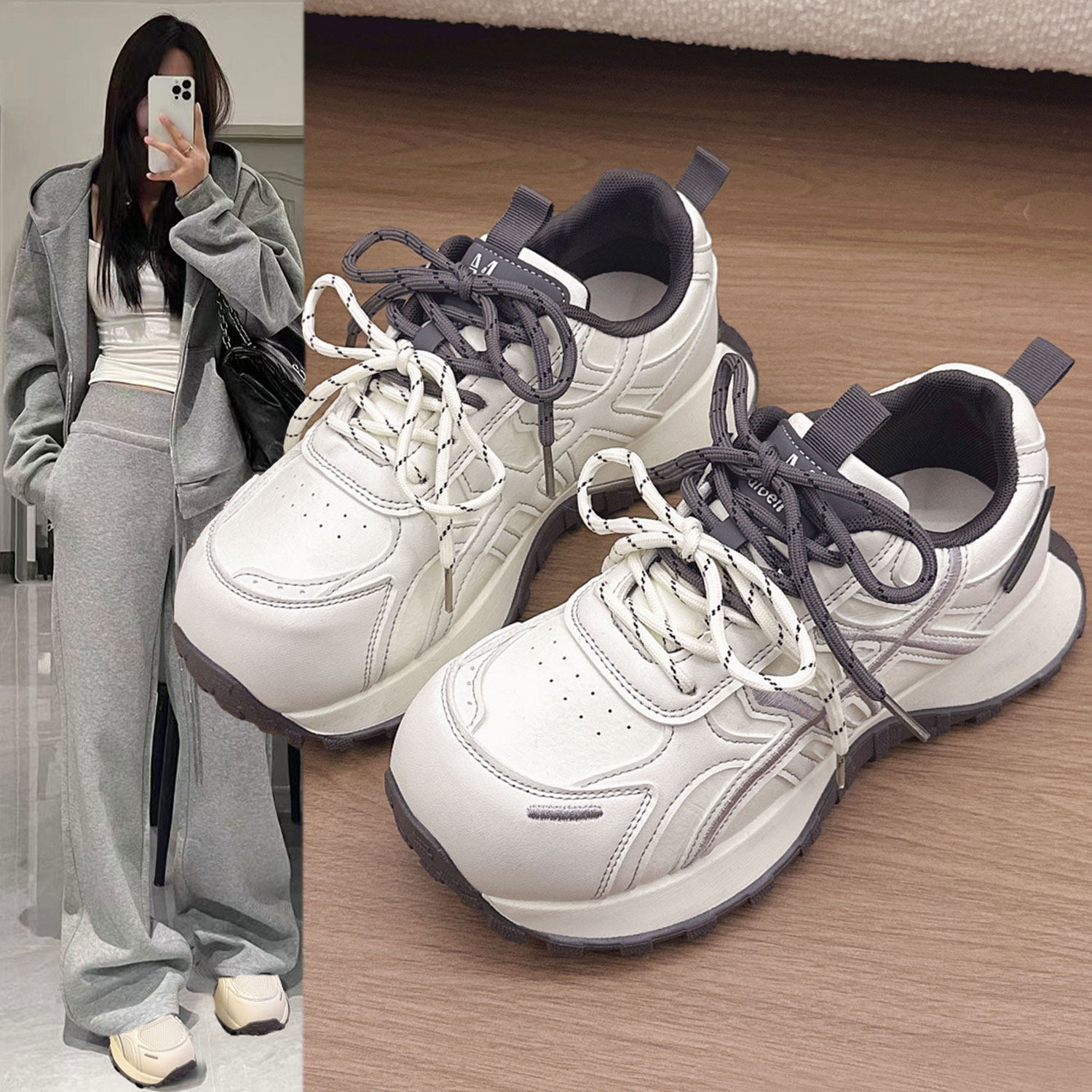 小蛮腰老爹鞋女2026春季新款网面透气休闲鞋厚底增高显脚小运动鞋,女鞋,老爹鞋,淘宝优惠券,粉丝福利购,淘宝优惠卷