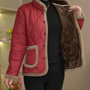 芸菲汇服饰甄选店妈妈棉袄秋冬新款 加绒外套中老年人棉衣休闲a41