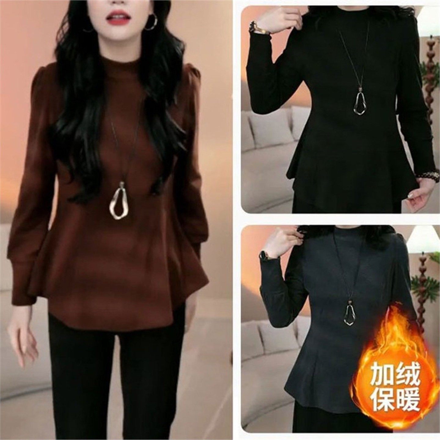 臻初女装2026新款气质打底衫加绒加厚半高领内搭双面德绒妈妈上衣,女装/女士精品,大码内搭,淘宝优惠券,粉丝福利购,淘宝优惠卷