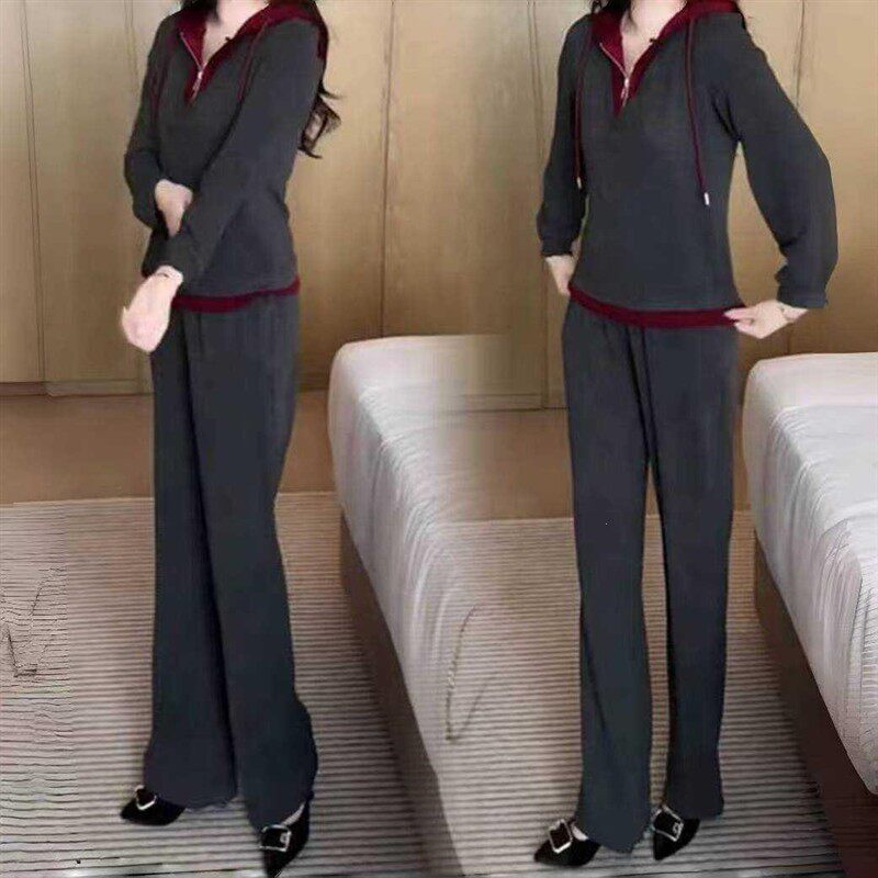 铂瑾精选女装2026年新款时尚洋气显瘦减龄款两件套装休闲上衣裤a3