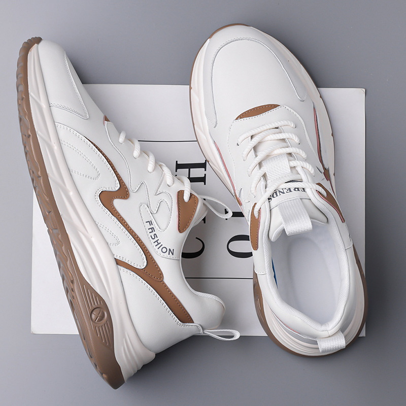 劲步男鞋运动鞋男2025秋冬新款透气软底跑步鞋潮流真皮休闲运动鞋