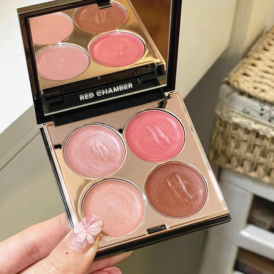 早八淡颜！rc四色多用膏腮红眼影一体盘redchamber夜莺之漫