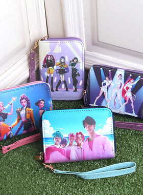 K-Pop Demon Hunters 猎魔女团卡通儿童男女士手提小钱包