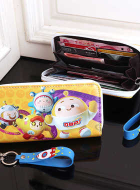 游戏蛋仔派对卡通可爱多卡位大容量多隔层男童女童手提长款钱包