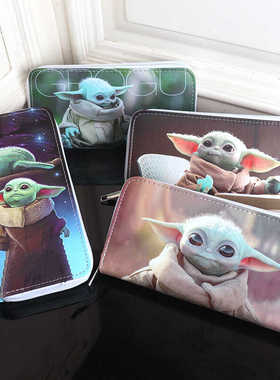 新品星球大战Yoda零钱包曼达洛人尤达宝宝男女士男童学生长款钱包