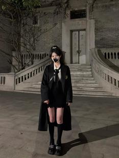 Miniuoo范欣150小个子首尔大学双面羊绒大衣中长款直筒学院风外套