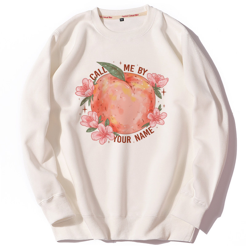 电影周边cmbyn请以你的名字呼唤我elio甜茶男女圆领卫衣桃子水彩