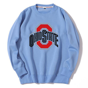 Ohio State University俄亥俄州立大学校服圆领卫衣加绒和薄款